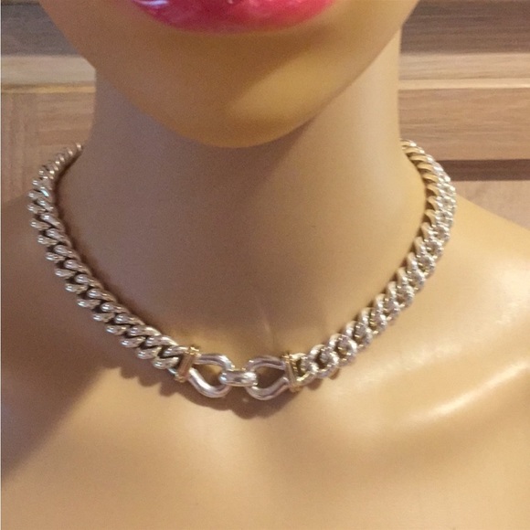 Sterling Silver and 18K Gold Chain Link Necklace - Picture 1 of 9